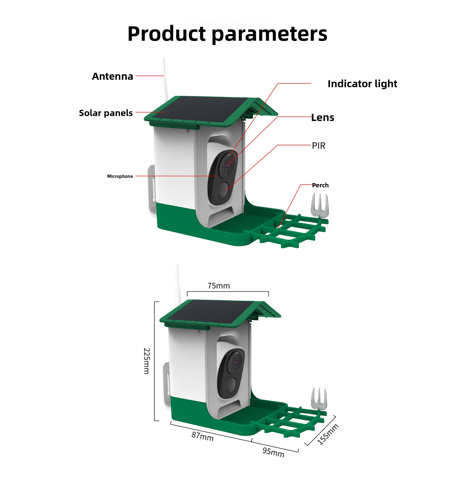 Solar Bird Feeder with Camera AI Bird Identification Wireless Outdoor Smart Birdhouse Automatic Bird Watching Gift for Bird Lovers