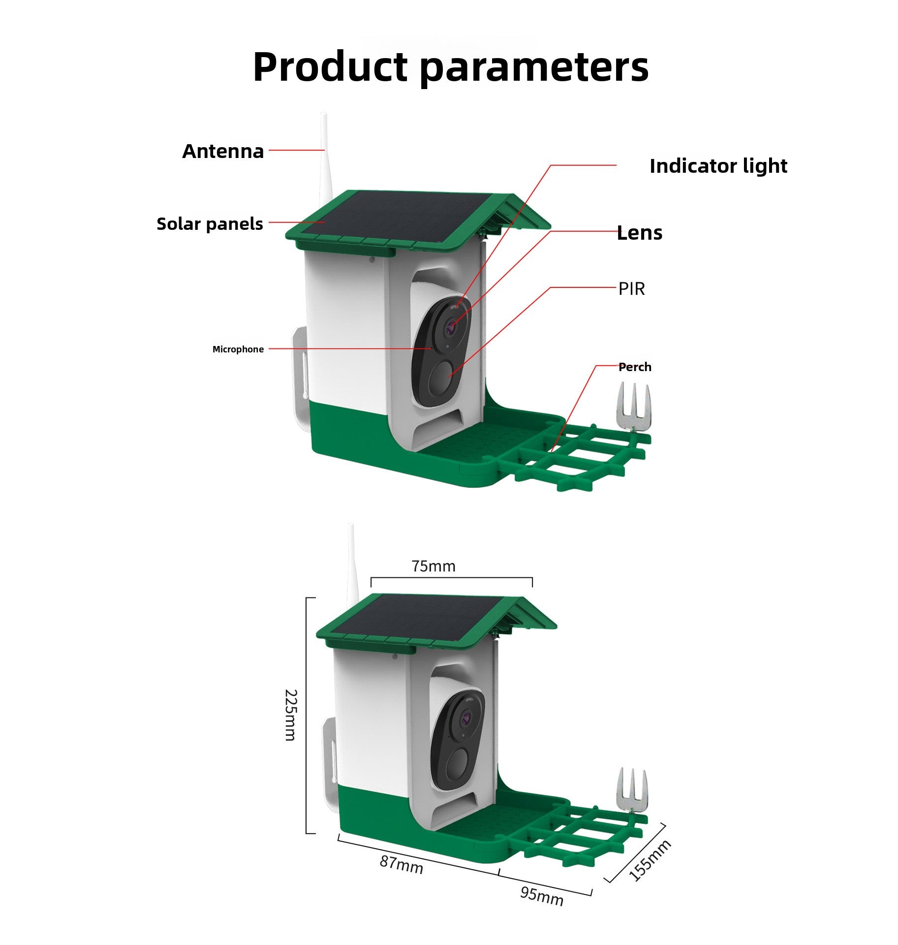 Solar Bird Feeder with Camera AI Bird Identification Wireless Outdoor Smart Birdhouse Automatic Bird Watching Gift for Bird Lovers